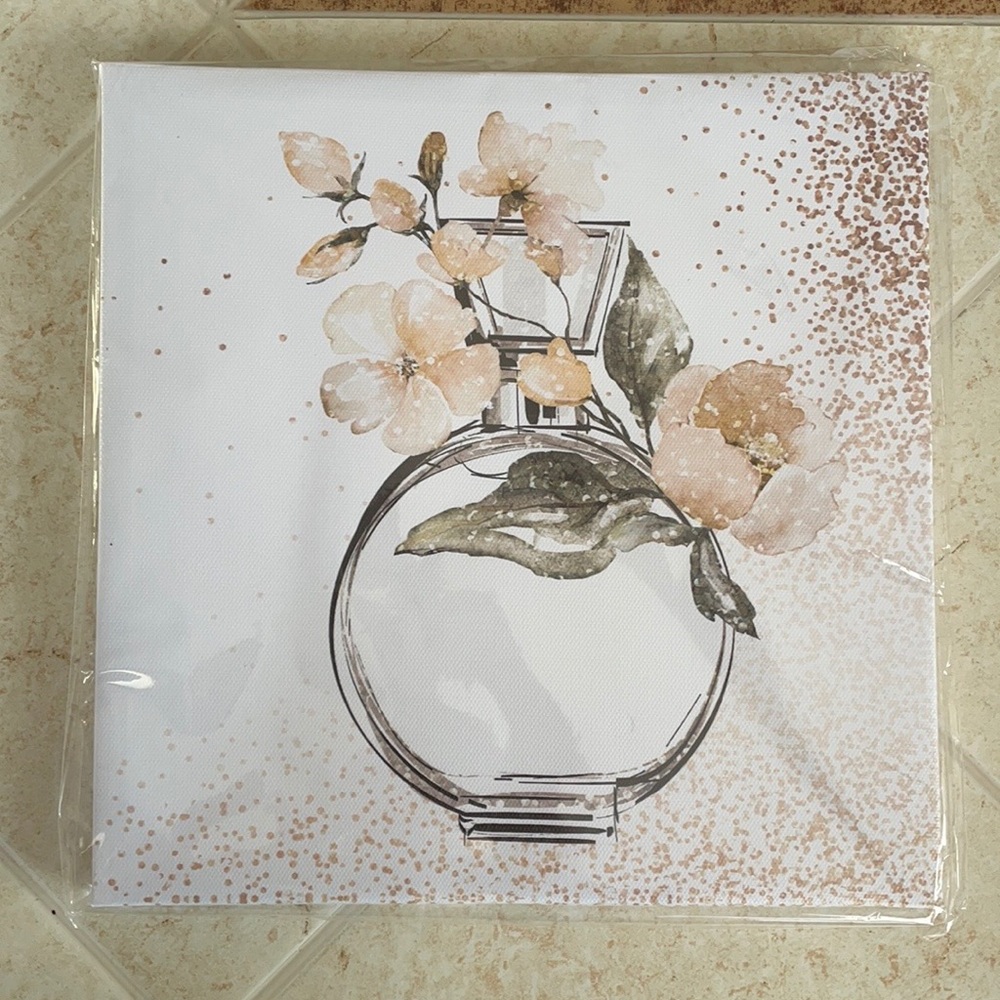 Wall art/painting ~ perfume and flowers